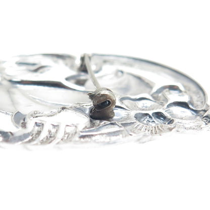 SILVERMAN BROTHERS 925 Sterling Silver Antique Art Deco Flower Pin Brooch