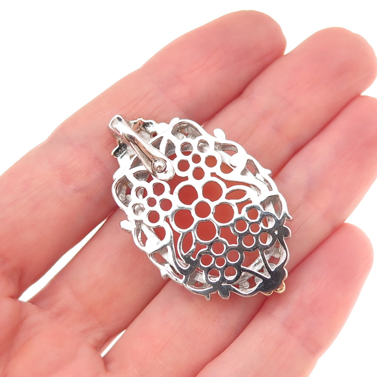 Michael Valitutti Gems En Vogue 925 Sterling 2-Tone MOP Sapphire Floral Pendant