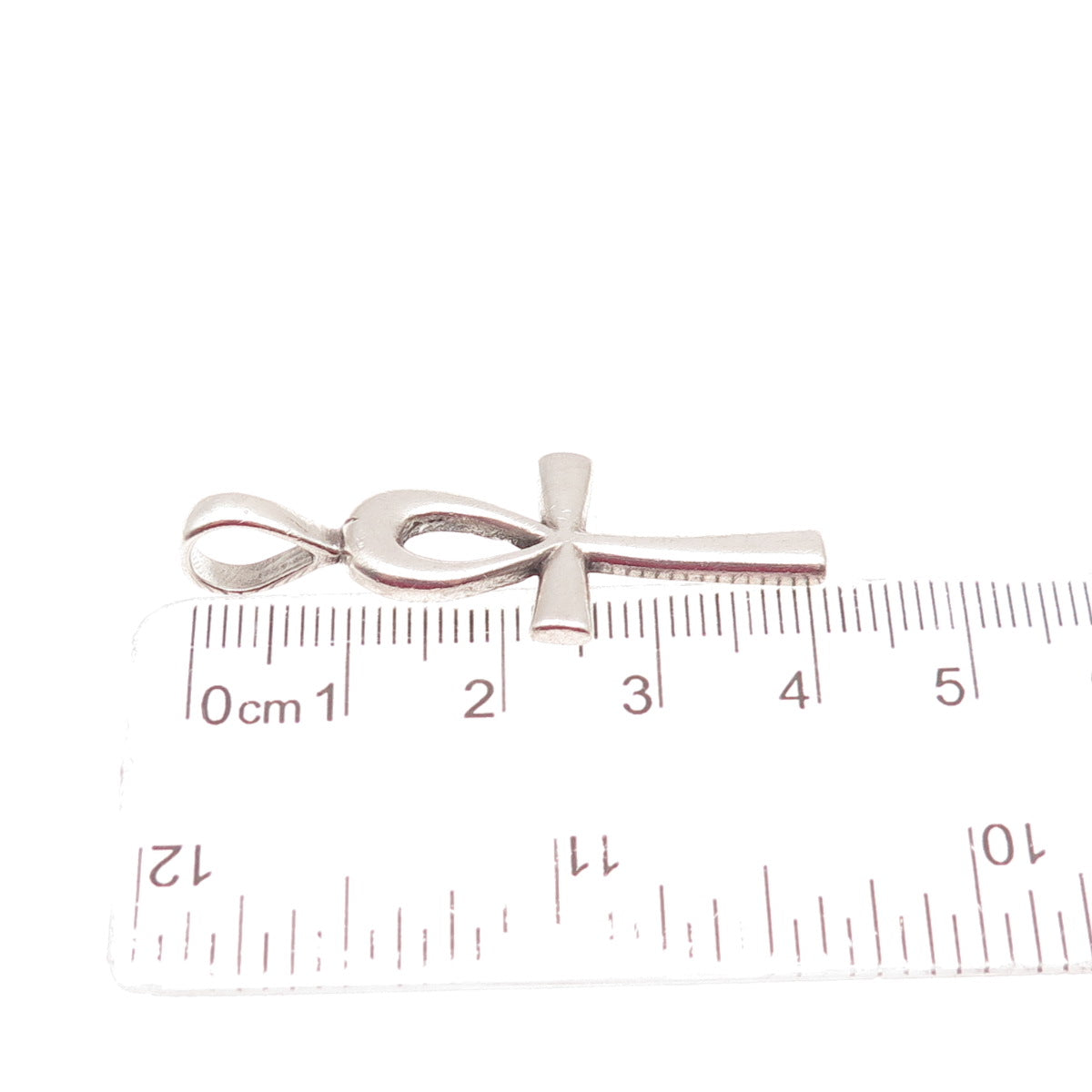 SUNWEST 925 Sterling Silver Vintage Egyptian Ankh Oxidized Charm Pendant