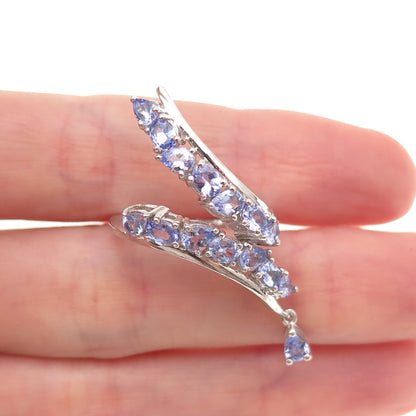 Chuck Clemency 925 Sterling Silver Real Tanzanite Bypass Ring Size 6.25