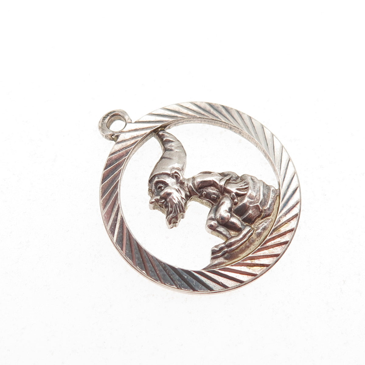 Georg Jensen 925 Sterling Silver Vintage Gnome Oxidized Mini Charm Pendant