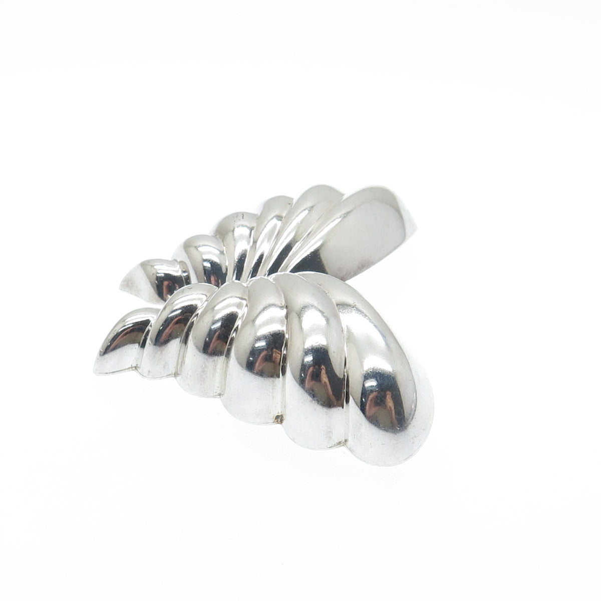 JONDELL 925 Sterling Silver Vintage Spain Puffy Butterfly Pin Brooch