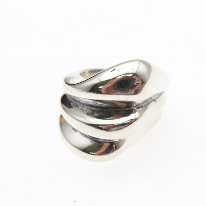 Joseph Masaniello 925 Sterling Silver Vintage Modernist Adjustable Ring Size 6.5