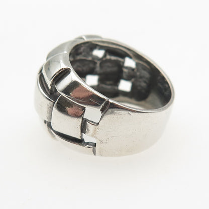 CHATEAU D'ARGENT 925 Sterling Silver Vintage Woven Dome Oxidized Ring Size 7