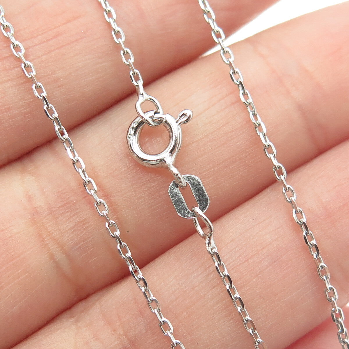 925 Sterling Silver Italy Round-Cut C Z Heart Cable Chain Necklace 16"