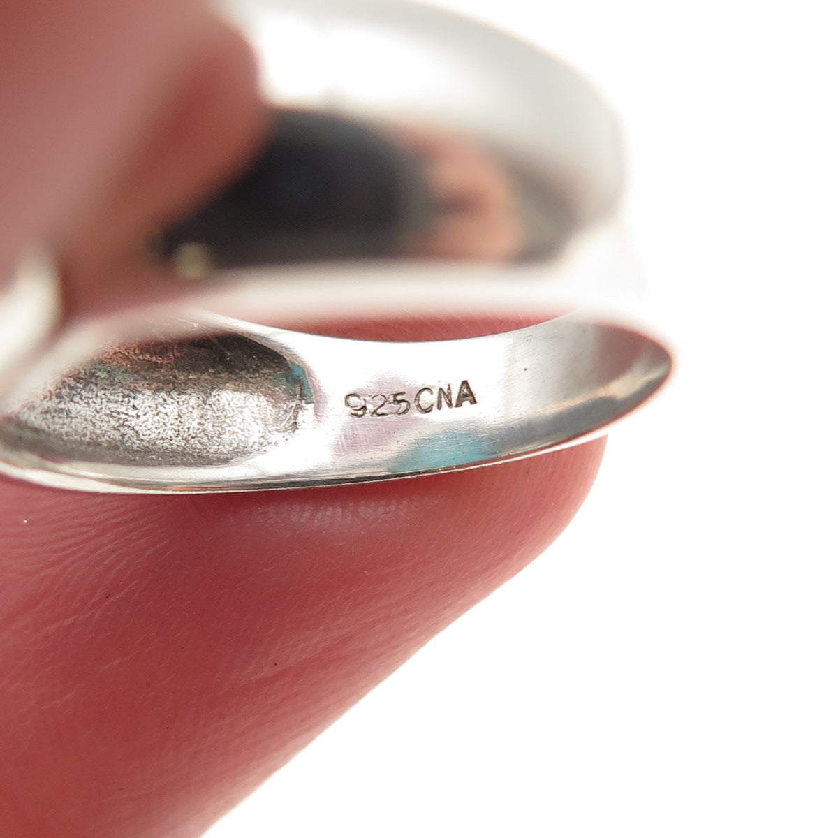 925 Sterling Silver Vintage Real Tyrone Turquoise Modernist Ring Size 7