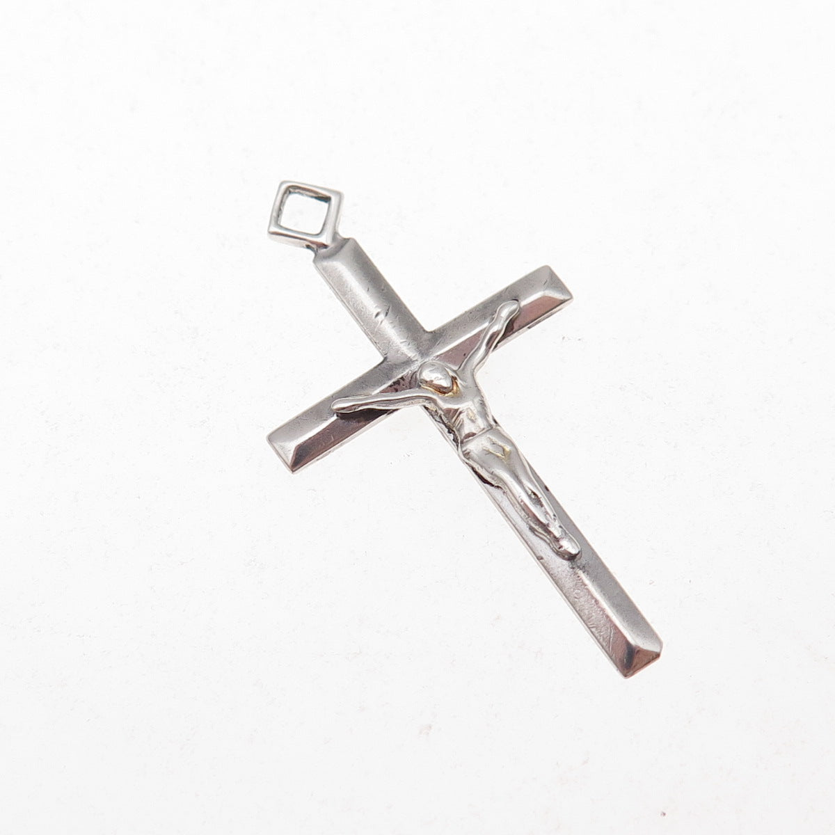 Tru-Kay 925 Sterling Silver Vintage Crucifix Cross Charm Pendant