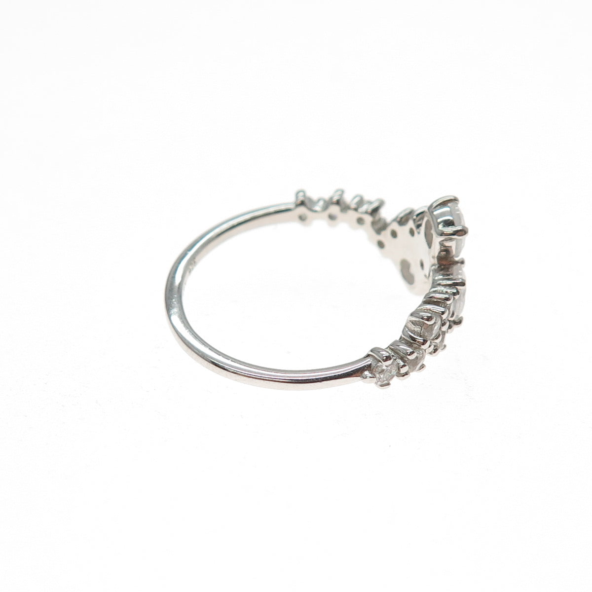 BOMB PARTY 925 Sterling Silver Round-Cut C Z Ring Size 7.5