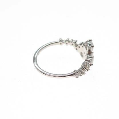 BOMB PARTY 925 Sterling Silver Round-Cut C Z Ring Size 7.5