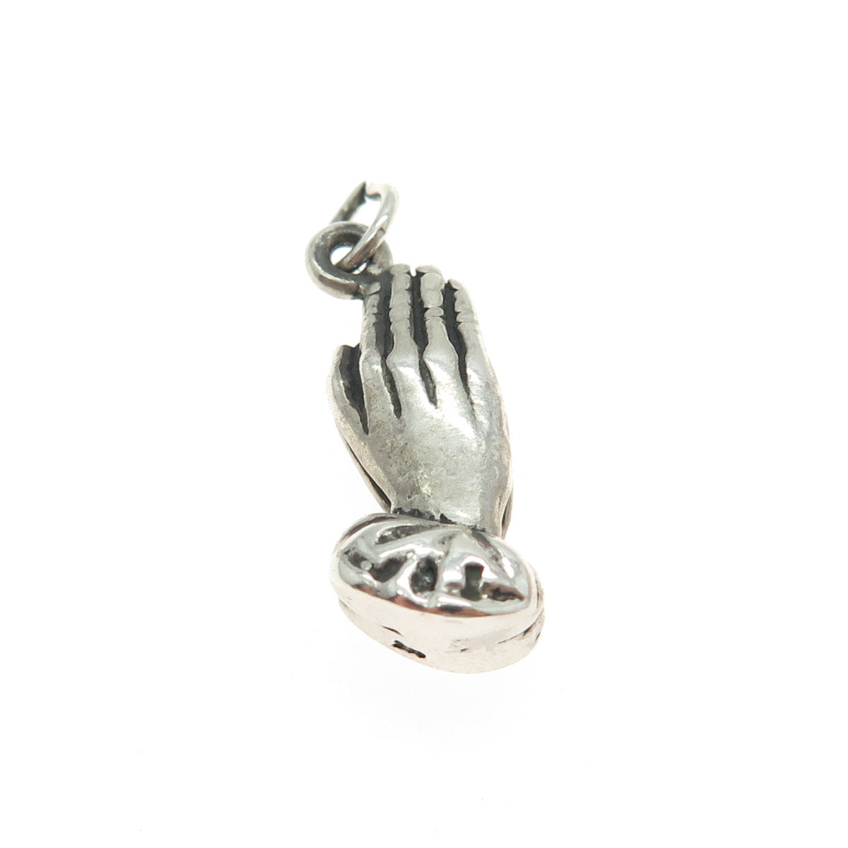 925 Sterling Silver Vintage Prayer Hand Minimalist Charm Pendant