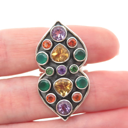 Nicky Butler Sterling Silver Vintage Amethyst Citrine Peridot Garnet Ring Size 7