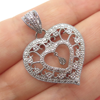 MICHAEL ANTHONY 925 Sterling Silver Real Diamond Accent Heart Pendant