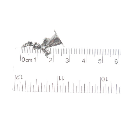 925 Sterling Silver Vintage Graduate Boy Minimalist 3D Charm Pendant