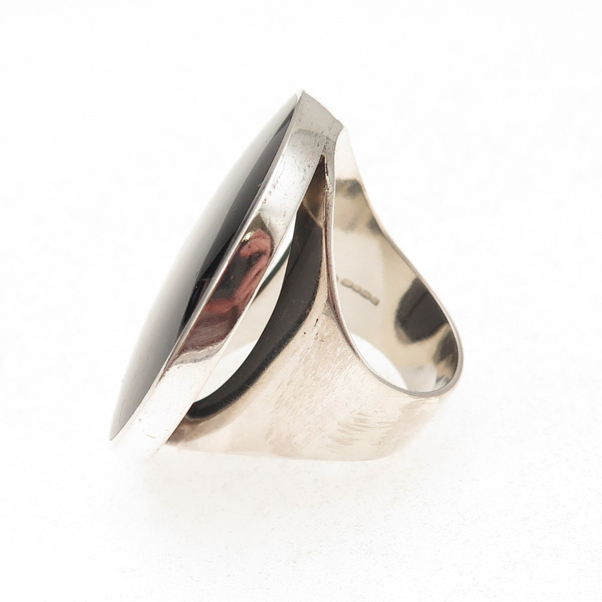 CW Sellors 925 Sterling Silver Sheffield 2011 Real Black Onyx Ring Size 9.5