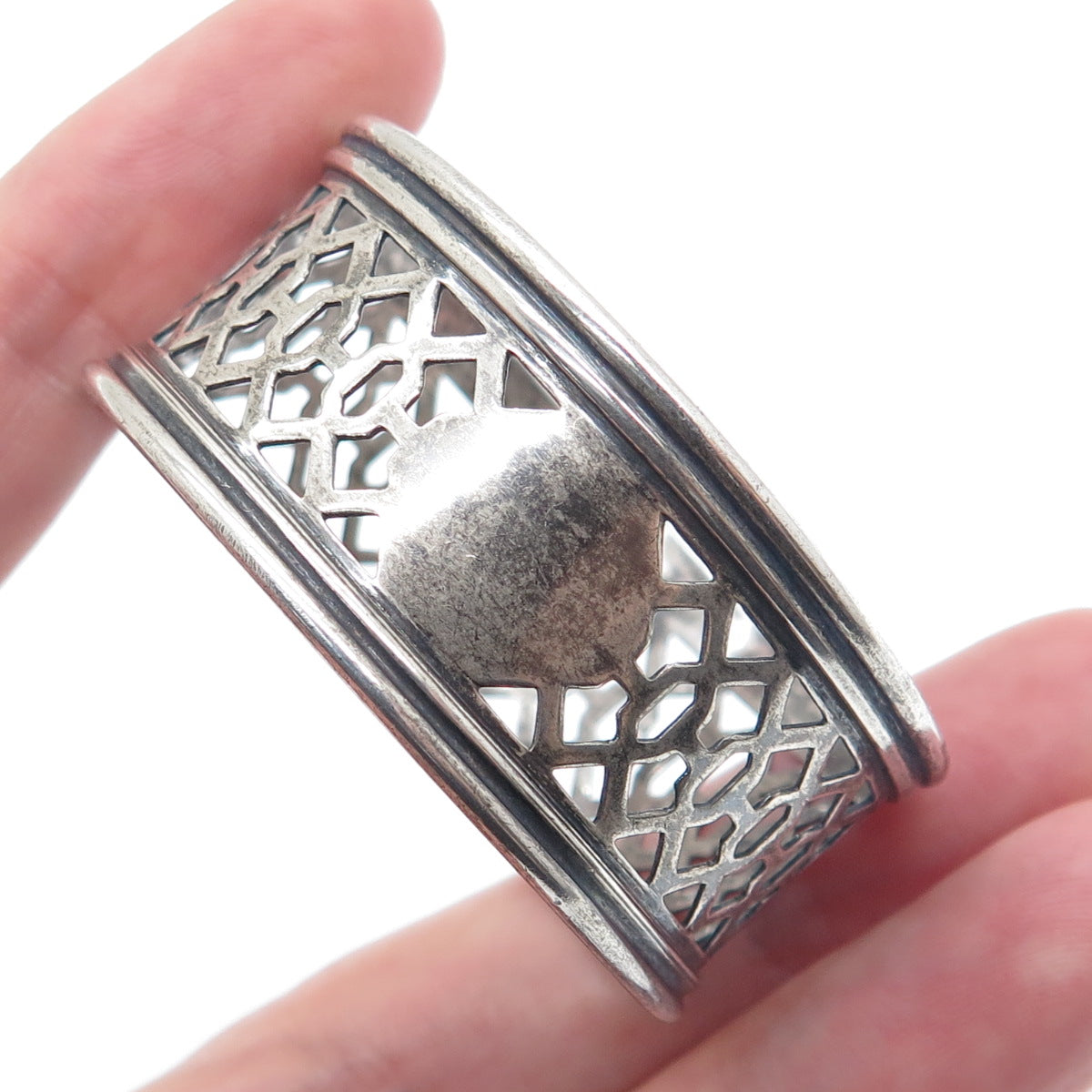 WALLACE 925 Sterling Silver Antique Art Deco Napkin Ring Holder #73