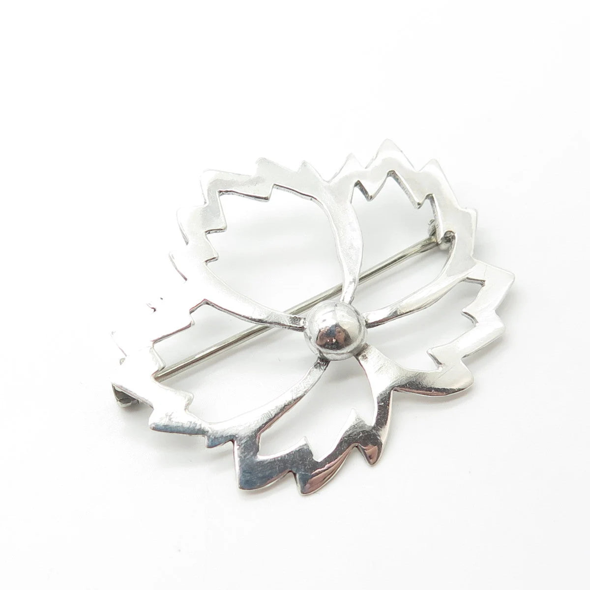 925 Sterling Silver Vintage Leaf Pin Brooch