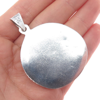 925 Sterling Silver Vintage Mexico Sand Dollar Puffy Charm Pendant