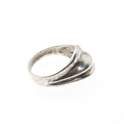 CELLINI 925 Sterling Silver Vintage Modernist Oxidized Ring Size 7.25