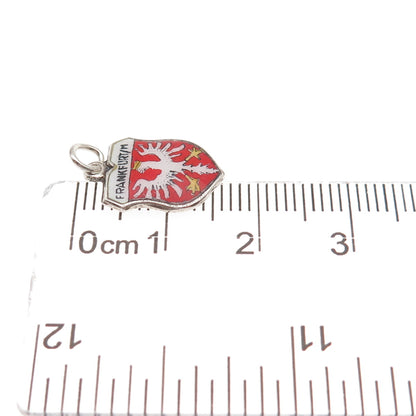 Fritz Reu & Co. 800 Silver Vintage Enamel Frankfurt am Main Mini Charm Pendant
