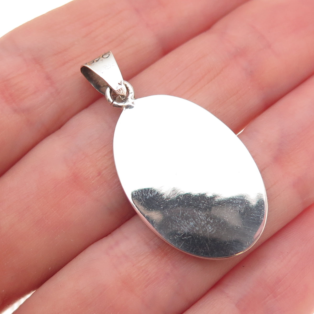 925 Sterling Silver Vintage Mexico Real Turquoise Inlay Cannabis Leaf Pendant