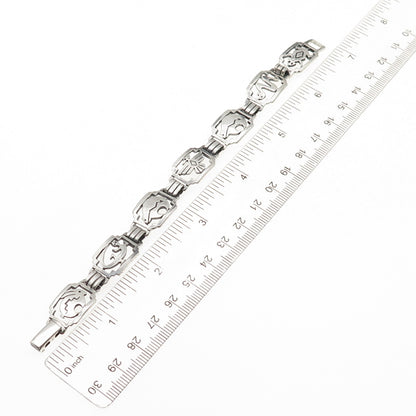 Shube Old Pawn 925 Sterling Silver Vintage Native Animal Oxidized Bracelet 6.75"