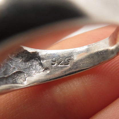 925 Sterling Silver Vintage Ribbed Ring Size 7.75