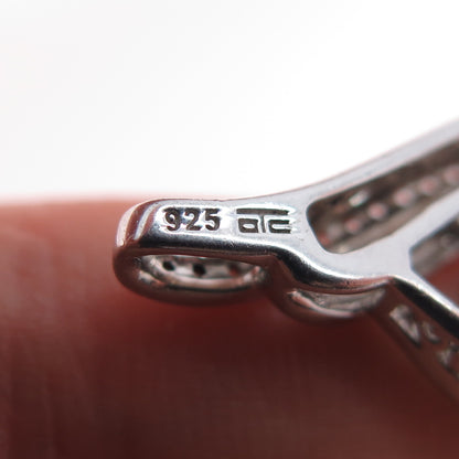 925 Sterling Silver Real Chrome Diopside & White Topaz Teardrop Slide Pendant