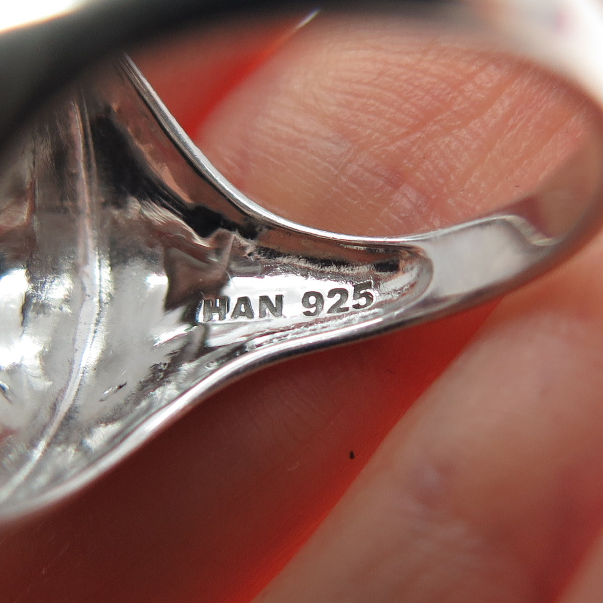 HAN 925 Sterling Silver Enamel Round-Cut C Z Sea Life Ring Size 7.25