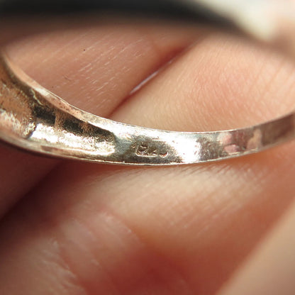 925 Sterling Silver Vintage Modernist Ring Size 7.75