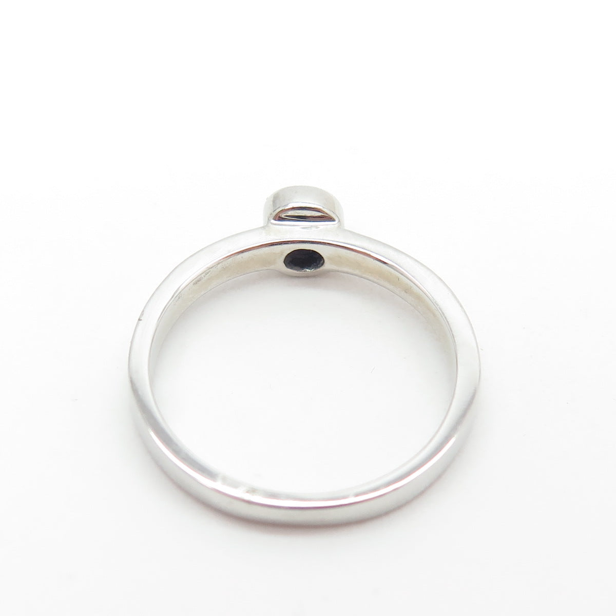 925 Sterling Silver Round-Cut Purple C Z Stackable Ring Size 5.75