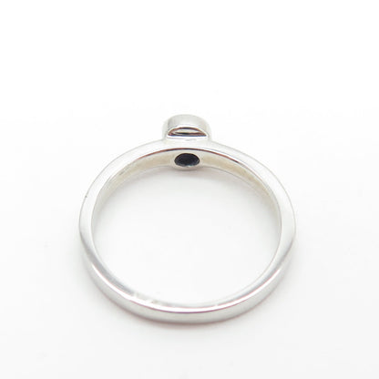 925 Sterling Silver Round-Cut Purple C Z Stackable Ring Size 5.75