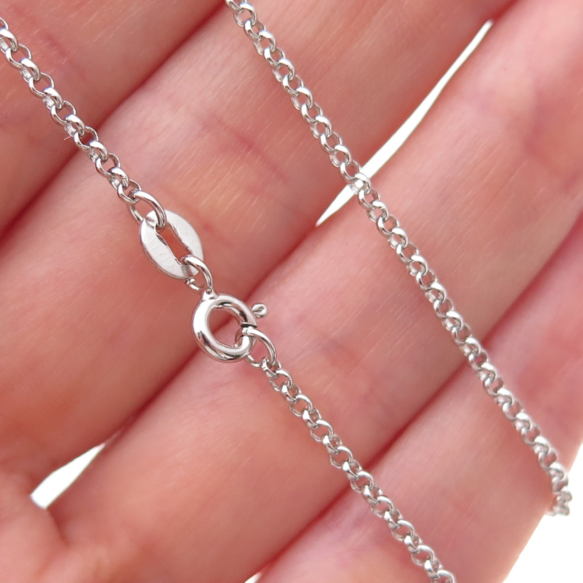 925 Sterling Silver Italy Rolo Chain Necklace 18"