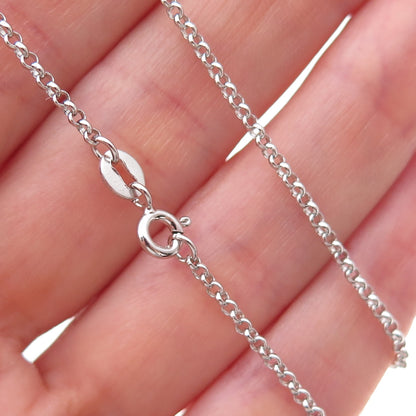925 Sterling Silver Italy Rolo Chain Necklace 18"