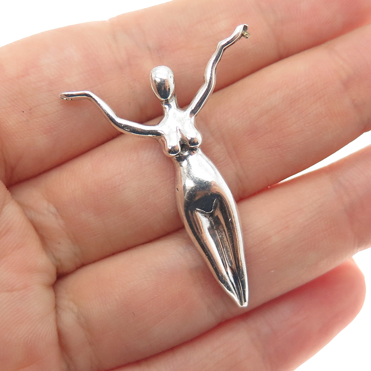 DON DESIGNS 925 Sterling Silver Vintage Mykonos Goddess Slide Pendant