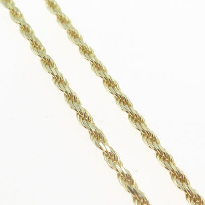 P. LUX 925 Sterling Silver Gold Plated Italy Twisted Rope Chain Necklace 24"