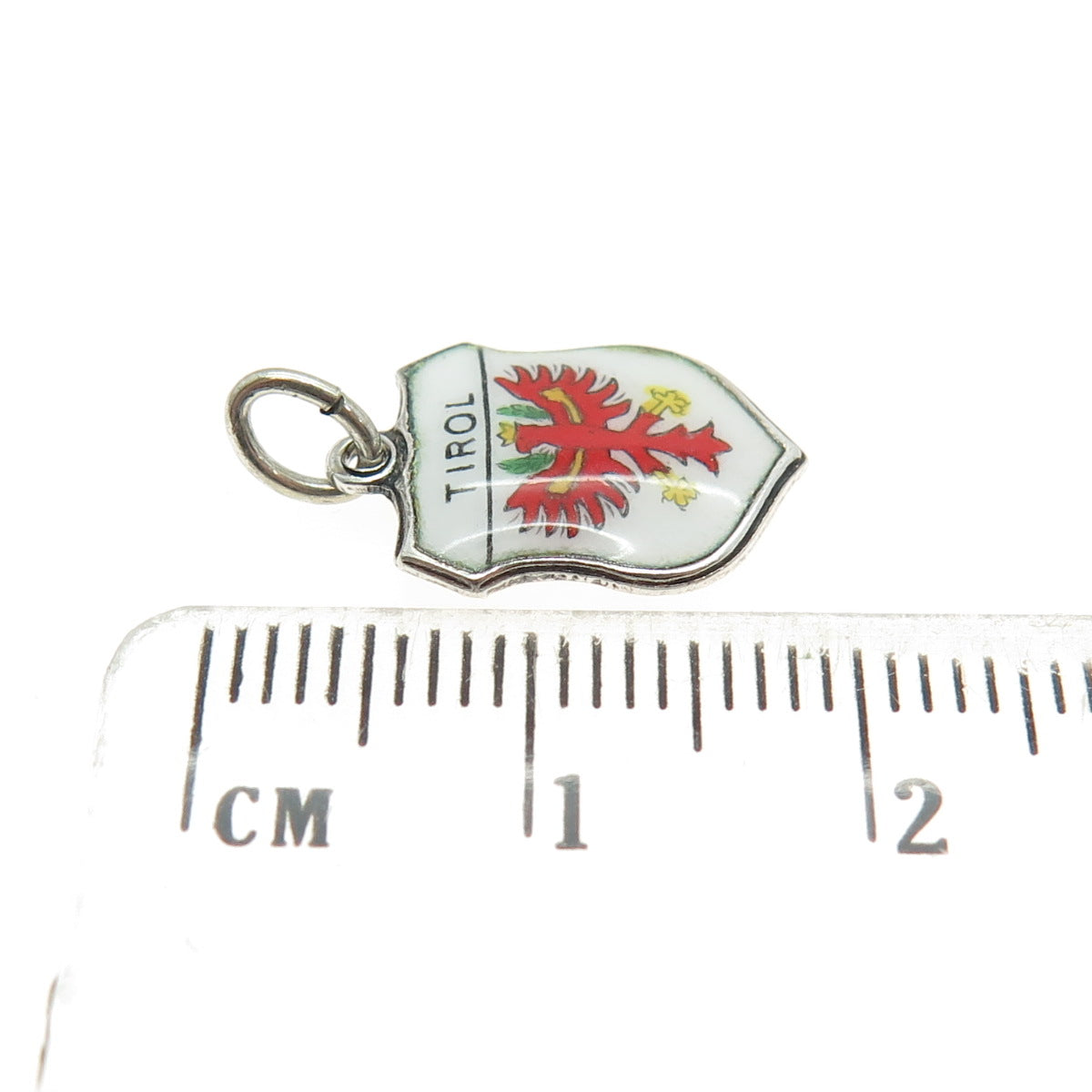 EHi 800 Silver Vintage Enamel Tirol Austria Minimalist Charm Pendant