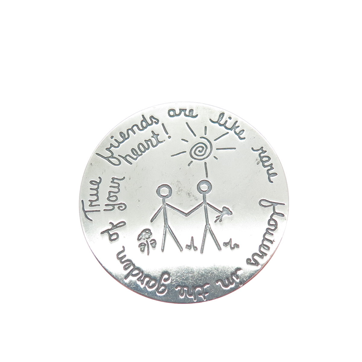 MARGIE LOMBARD 925 Sterling Silver Vintage 2002 True Friends A Story Pin Brooch