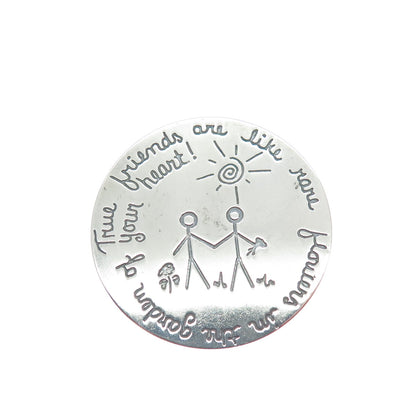 MARGIE LOMBARD 925 Sterling Silver Vintage 2002 True Friends A Story Pin Brooch