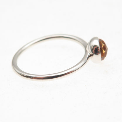 Pandora Sterling Silver Real Citrine November Birthstone Droplet Ring Size 6.75