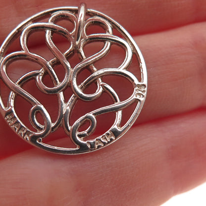MARK LASH 925 Sterling Silver Vintage Floral Slide Charm Pendant