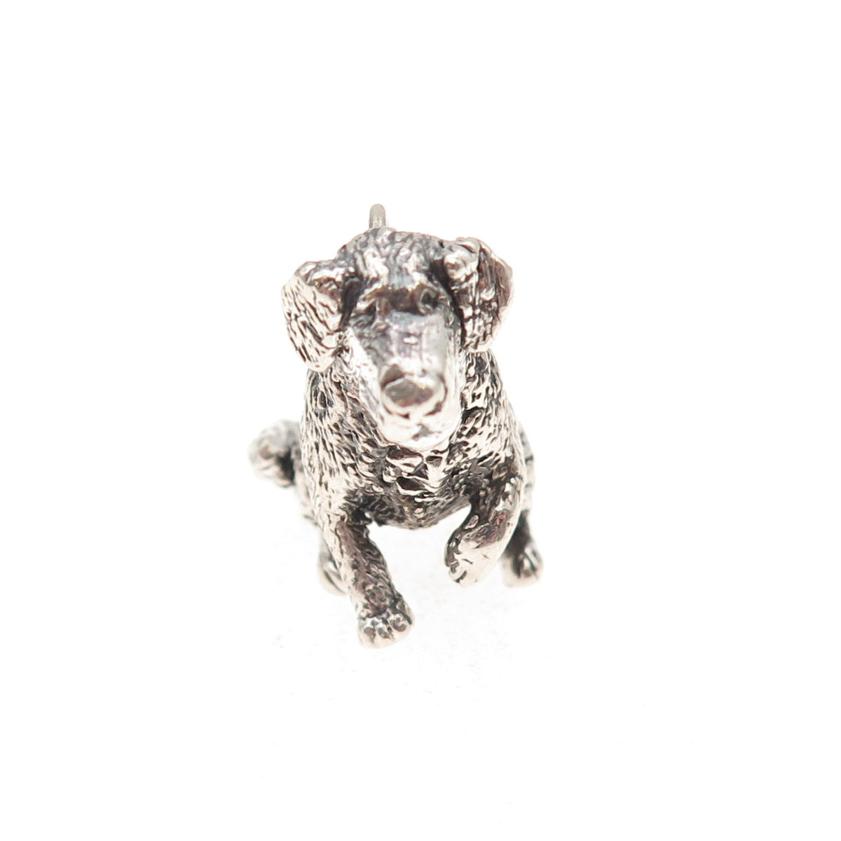 925 Sterling Silver Vintage Golden Retriever Dog Hollow 3D Charm Pendant