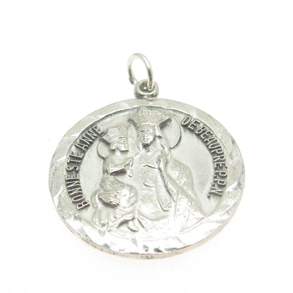 BLI Religious Sterling Silver Vintage Basilica of Ste. Anne de Detroit Pendant