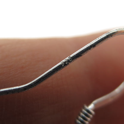 925 Sterling Silver Vintage Ornate Rose Flower Dangle Earrings