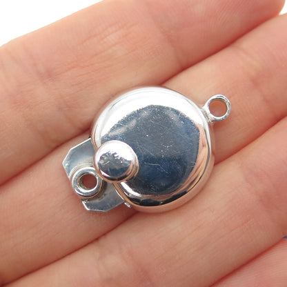 925 Sterling Silver Vintage Mexico Bracelet / Necklace Round Box Lock Clasp
