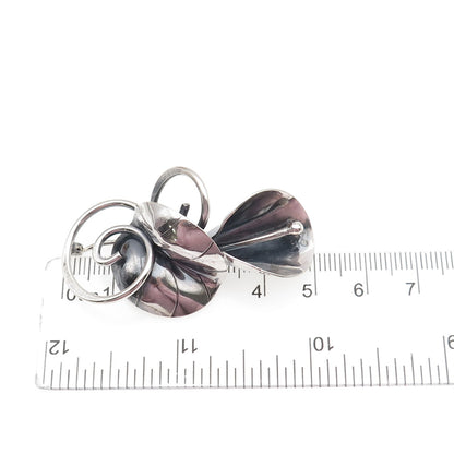 JOSEPH MASANIELLO 925 Sterling Silver Vintage Calla Lily Oxidized Pin Brooch
