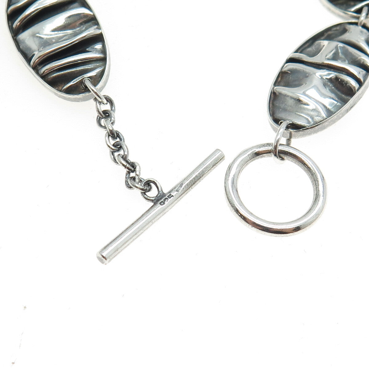 925 Sterling Silver Vintage Modernist Bracelet 7"