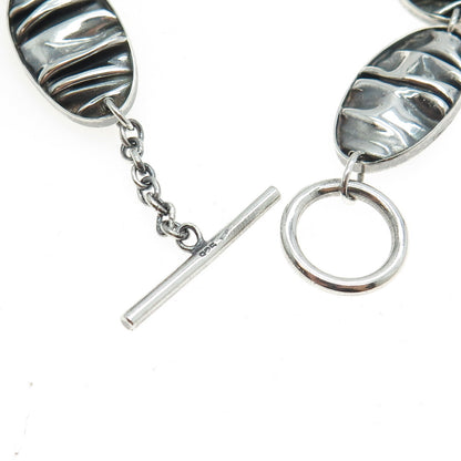 925 Sterling Silver Vintage Modernist Bracelet 7"