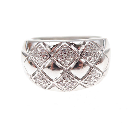 925 Sterling Silver Round-Cut C Z Ring Size 7.25