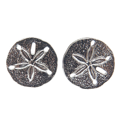 DANECRAFT 925 Sterling Silver Vintage Sand Dollar Textured Stud Earrings