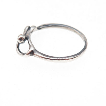 925 Sterling Silver Vintage Heart Erotic Scene Oxidized Ring Size 6
